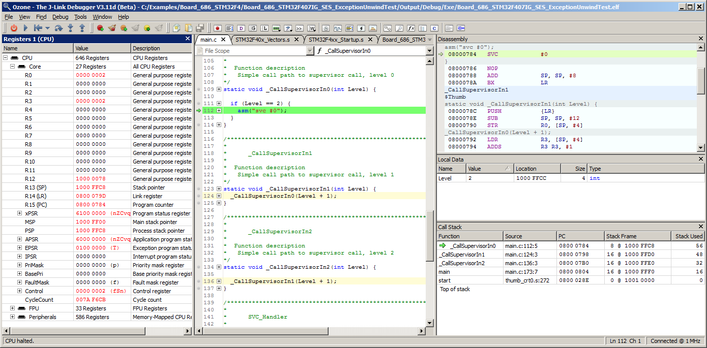 Exception Stacks.