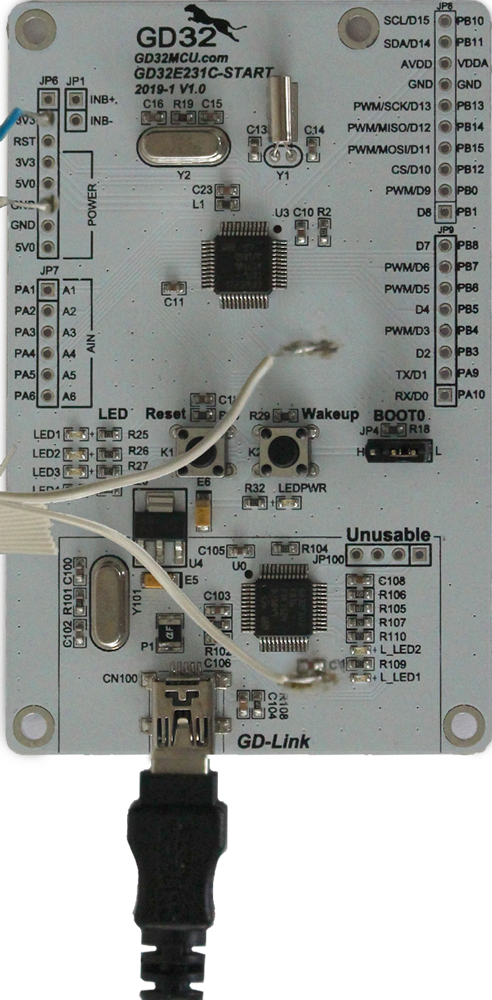 GD32E231C-START wired with jumper cables