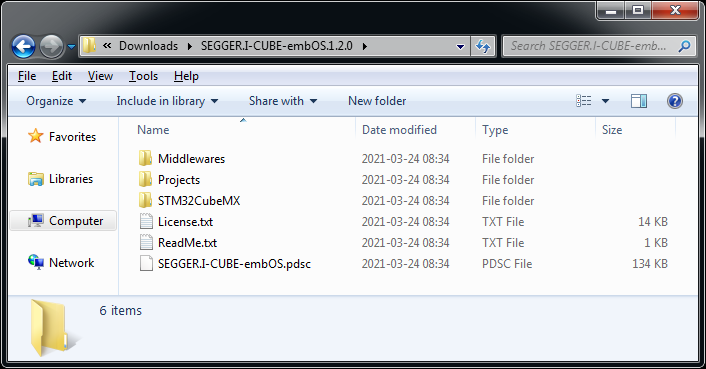 I-CUBE-embOS folder structure