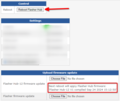 Web interface following a successful firmware update file upload
