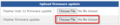 Web interface module firmware update file upload
