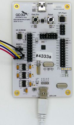 GD32E501R-START wired with jumper cables
