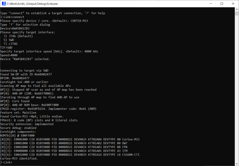 File:NXP X-KW45B41Z JLinkCommander.PNG